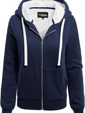MixMatchy Women's Cozy Sherpa Lined Fleece Zip Up Hoodie Jacket